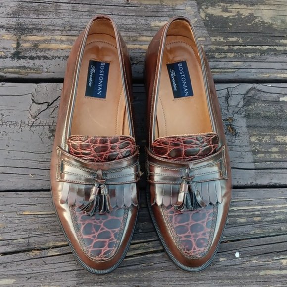 Bostonian Florentine Mens 9.5M Leather Burgundy Textured Loafer Italy 24452 main image 15